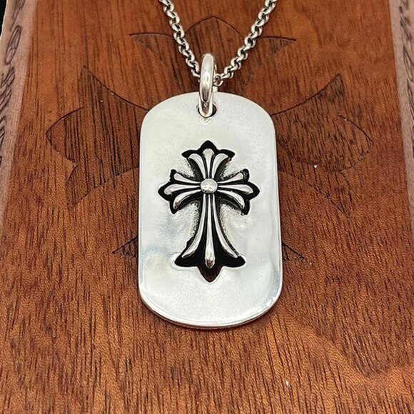 Chrome Hearts Cross Military Card Pendant Necklace - Picture 4 of 7